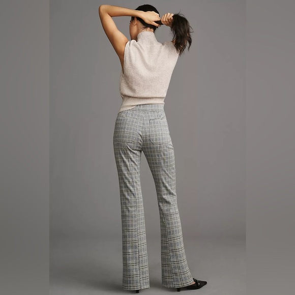 Anthropologie Knit Hiking Bootcut Pants in Gray Plaid, size XL, NWT - Picture 3 of 12